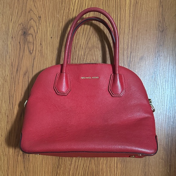Michael Kors Handbags - Michael Kors Bold Red Leather Satchel